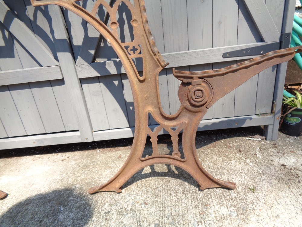 Antique Cast Iron School Desk Frame Side