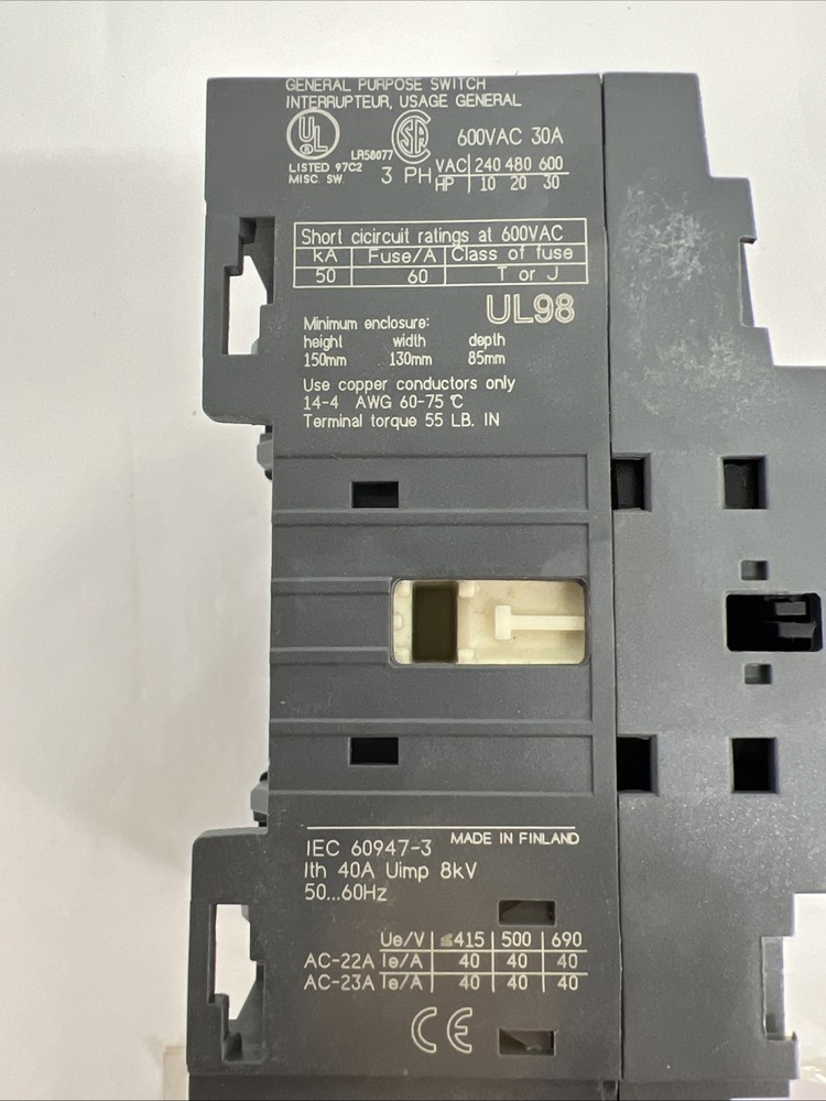 Bussmann CDNF30 General Purpose Disconnect Switch, 30A, 600VAC, 3 Phase