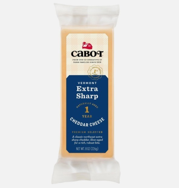 Cabot Extra Sharp Yellow Cheddar Cheese, 8 oz (3 Pack)