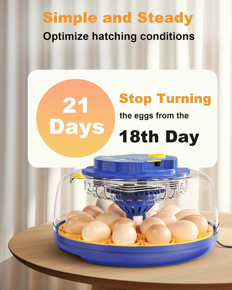 18 Chicken Egg Incubators for Hatching Eggs: Egg Incubator with Automatic Egg...