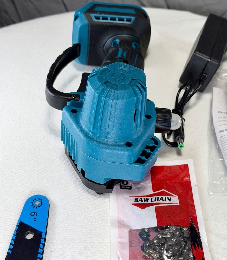6” Cordless Mini Chainsaw 21V Battery Powered Pruning Saw Kit Open Box