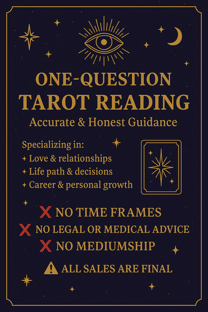 One Question Tarot Reading – 1 Day Turnaround – Email Delivery
