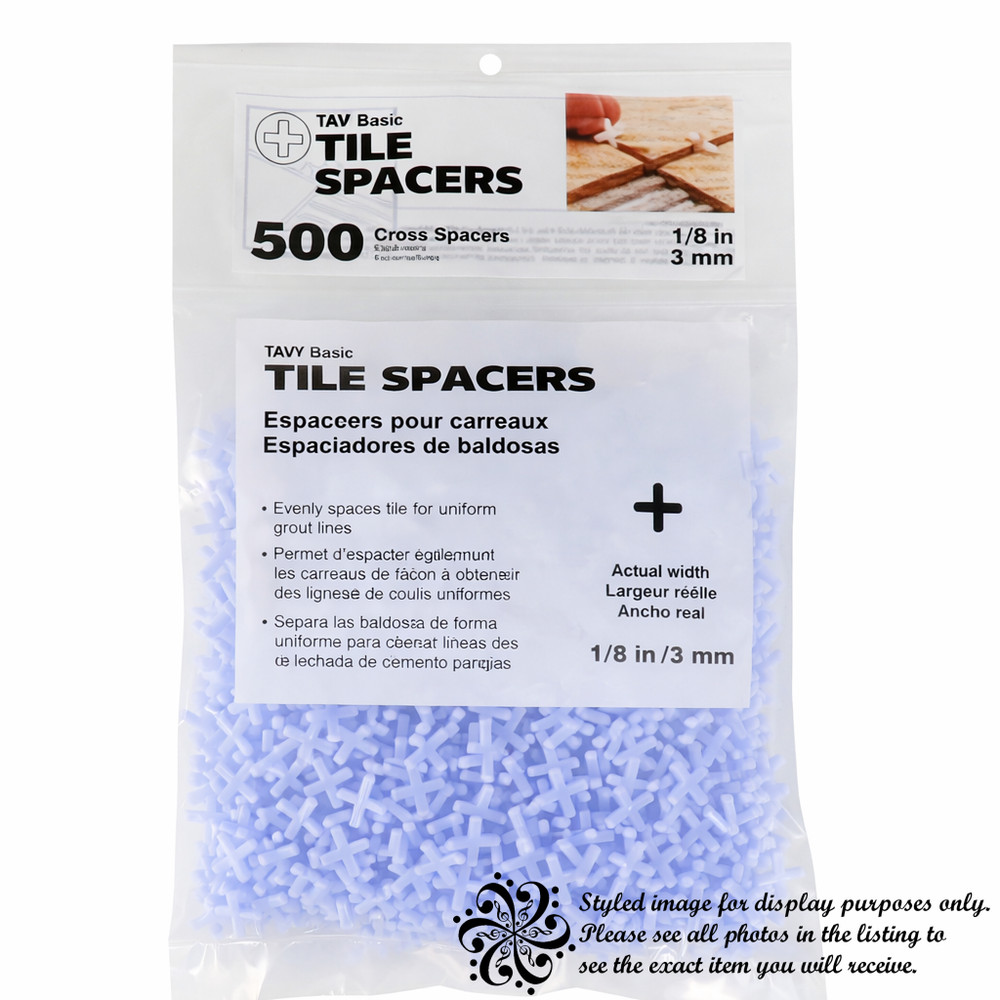 TAVY Basic Tile Cross Spacers 1/8" 3mm 500 Pack Tile Spacer Set New
