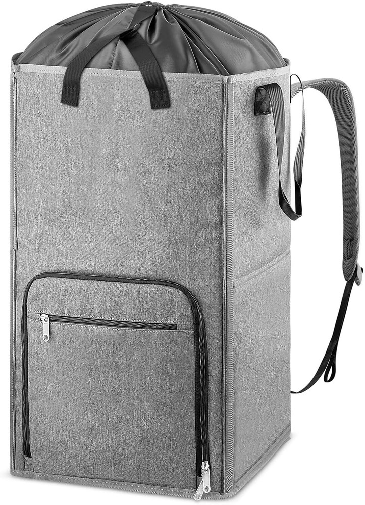 Laundry Backpack Bag, 2 in 1 Laundry Hamper Basket, Adjustable Shoulder Straps