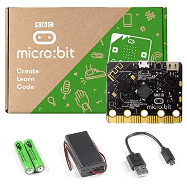 BBC Micro:Bit V2.1 Go Kit- micro:bit Board/MicroUSB Cable/Battery Pack