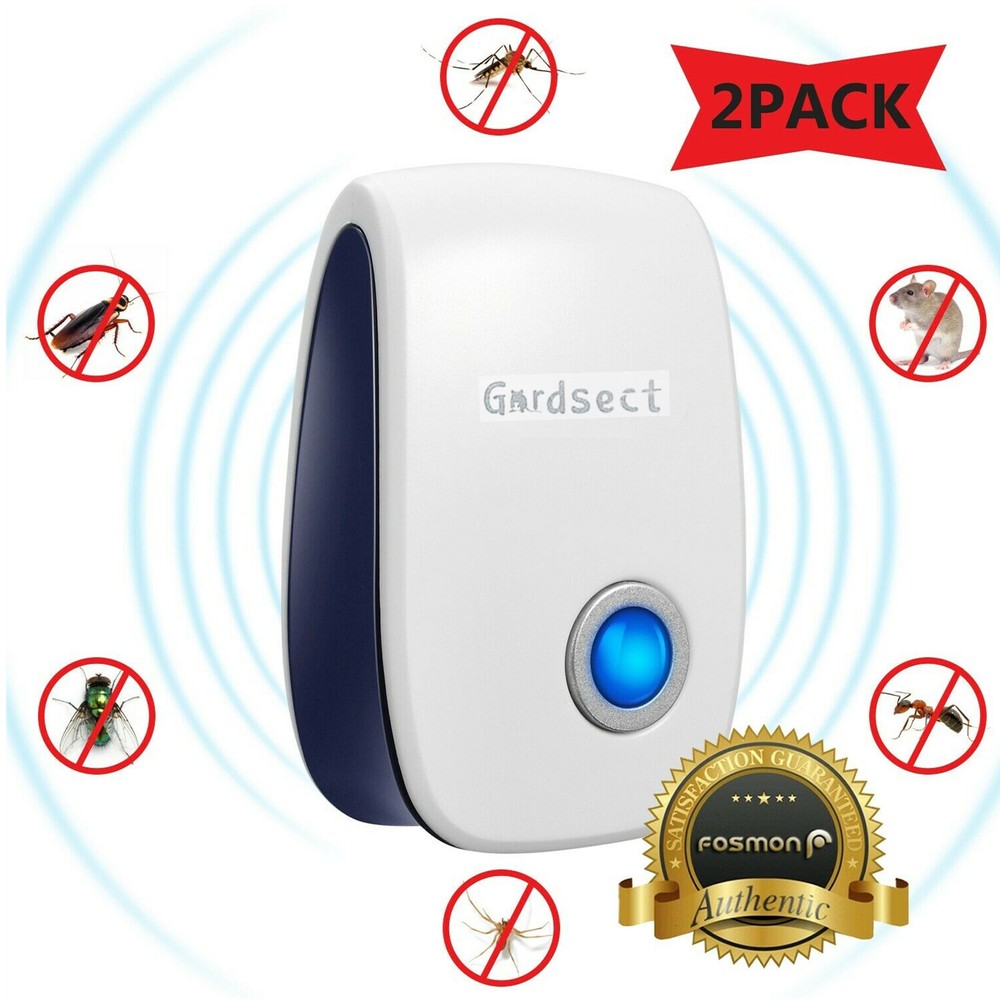 2x Ultrasonic Pest Repeller Electronic Plug In Control Repellent Reject Mice Bug