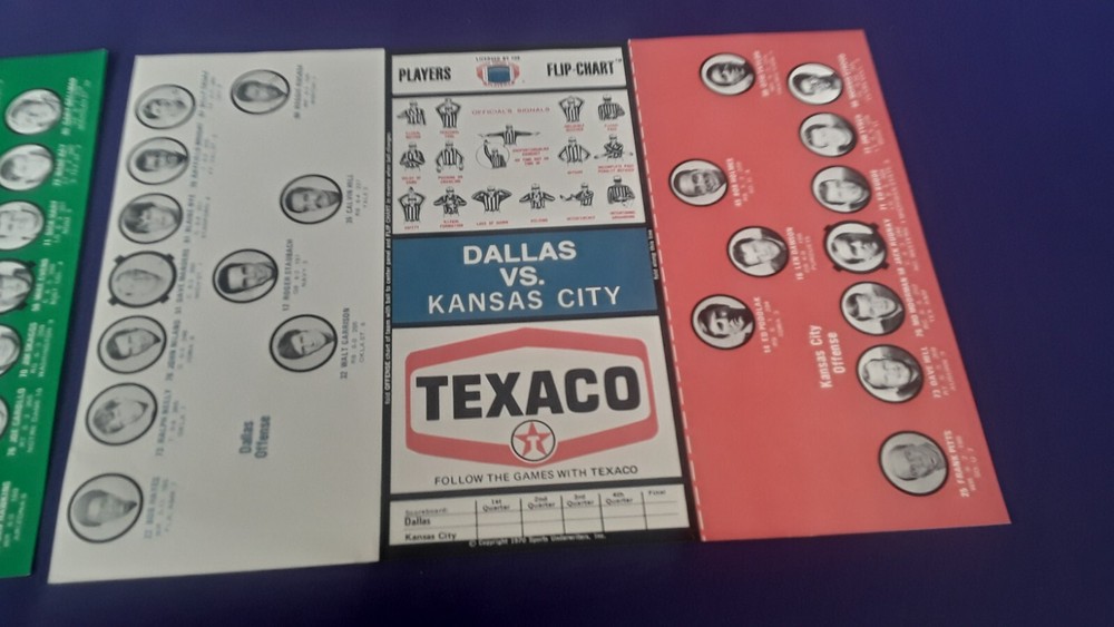 1971 DALLAS COWBOYS FLIP CHART PROGRAM 2 UNFOLDED RARE SHARP KC CHIEFS EAGLES