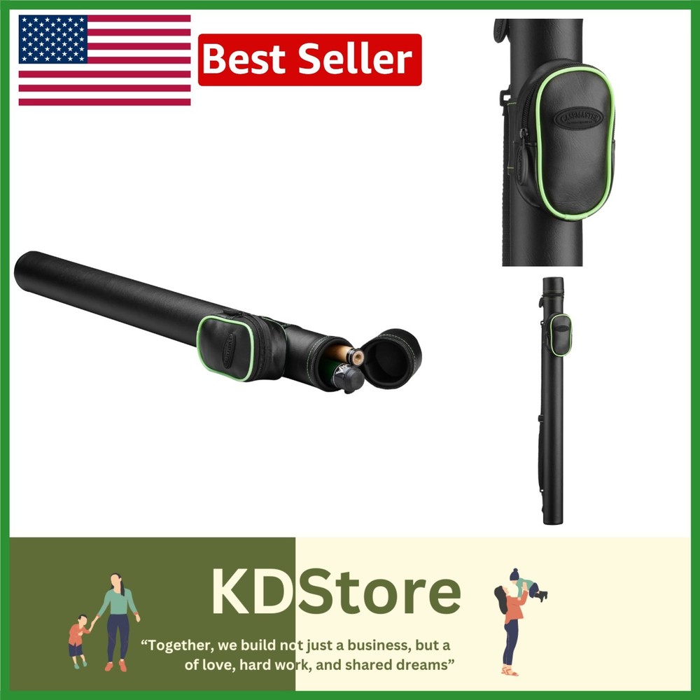 Elegant Q-Vault Supreme Hard Case for 2-Piece Pool Cue - Adjustable Strap