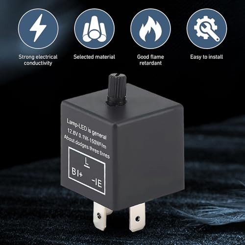 CF13 LED Flasher Relay, 3 Pin Adjustable Relay for Sloving Hyper Blink