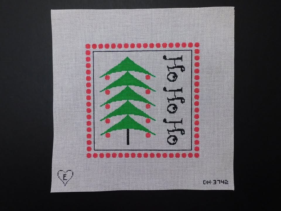 Ho Ho Ho by Elements (CT6) Stitch Painted Needlepoint