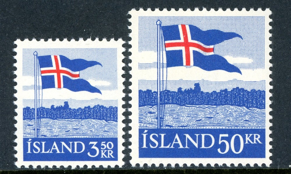 Iceland 1958 Flags Scott #313-314 Mint Non Hinged T109