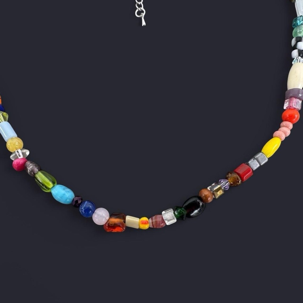 Handmade Multicolor Y2K Mixed Beads Necklace