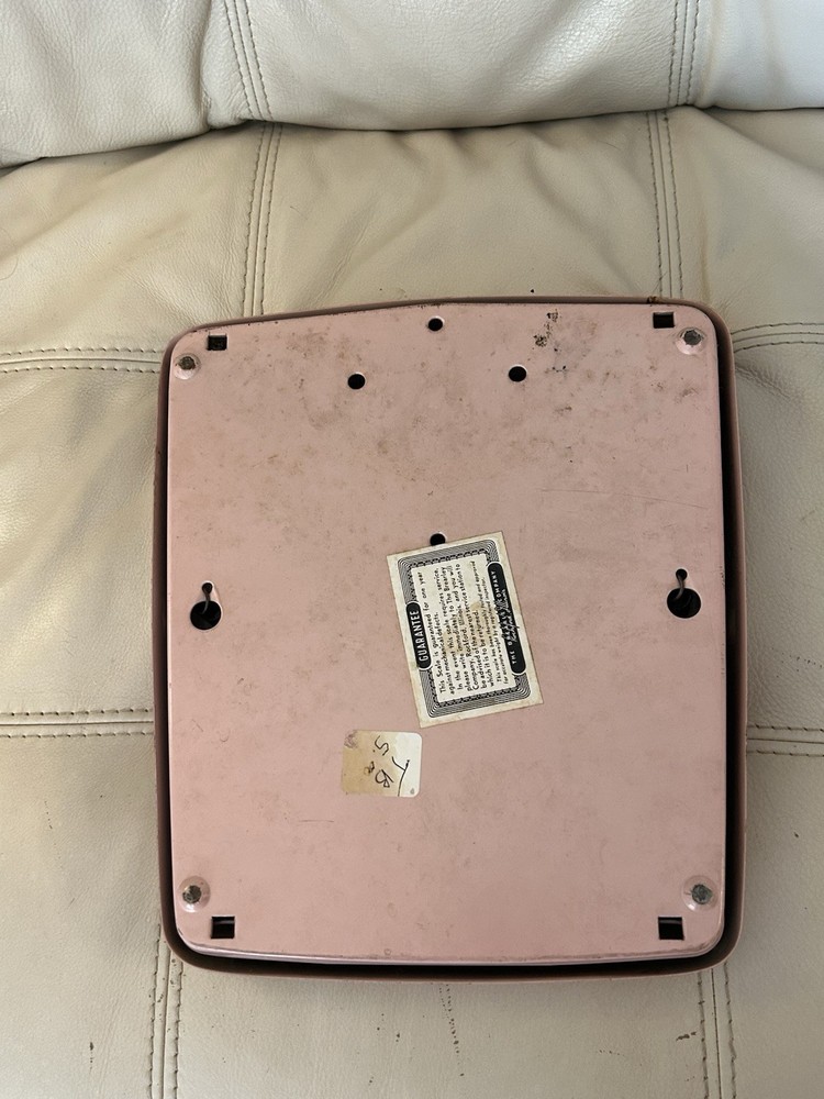 Atomic Pink Bathroom Scale Retro Mid Century