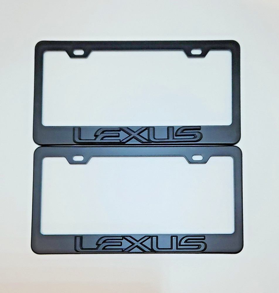 2 pcs Black License Plate Frame for 3D Lexus Logo