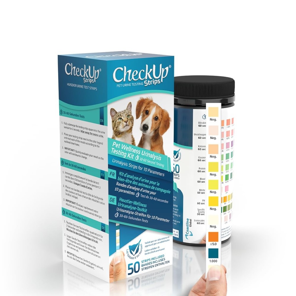 CheckUp Testing Strips x 50 (10 Parameters Urine Test Strips for Cats & Dogs)