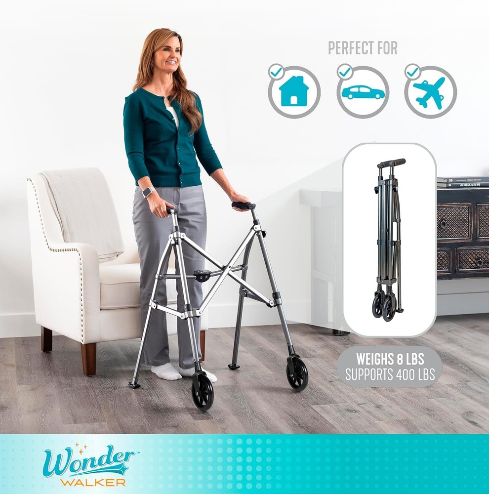 Pre-Assembled Lightweight Walker - 400lbs Capacity, Ideal for Enhanced Mobility