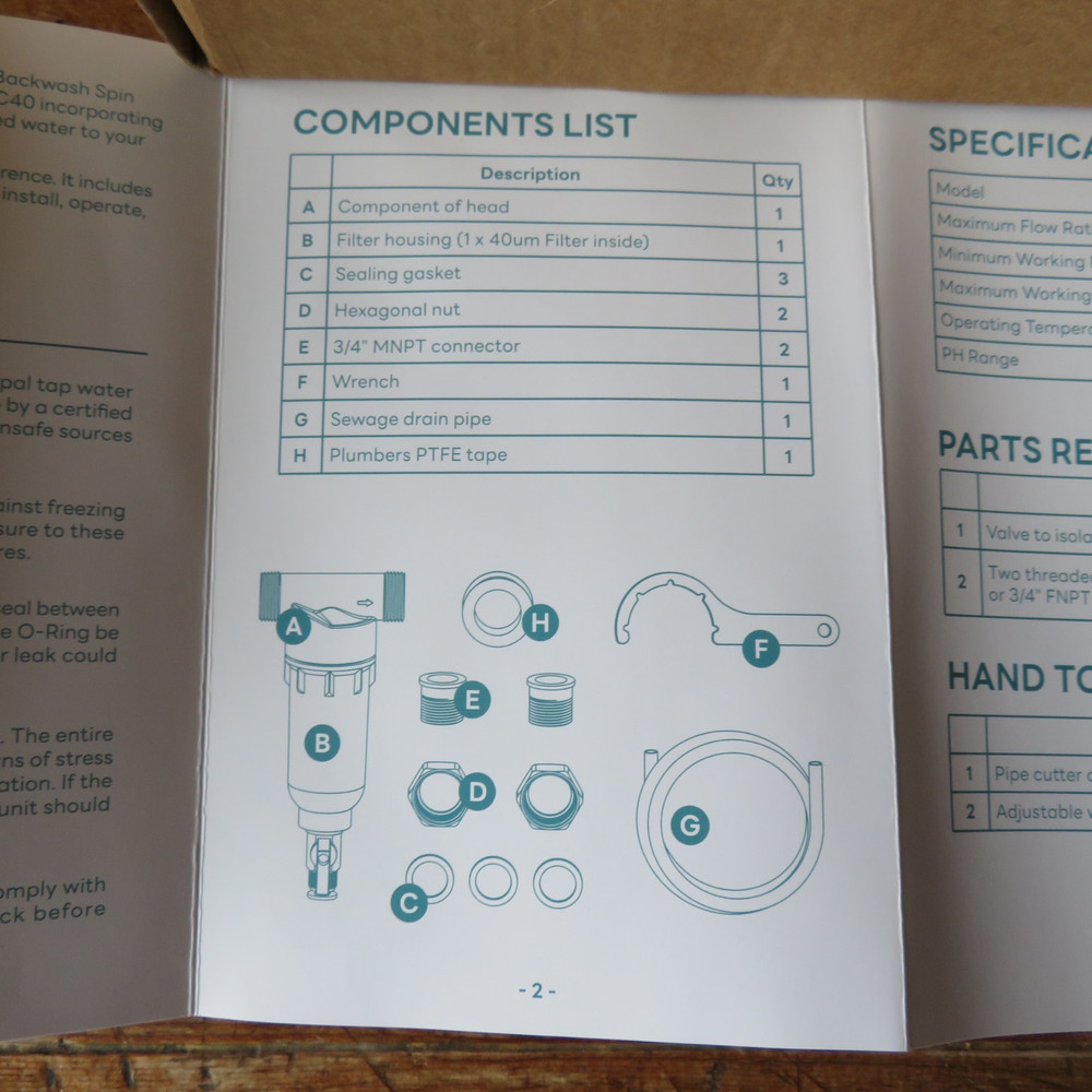 MewMore WHC40 Reusable Backwash Spin Down Sediment Filter 3/4" MNPT