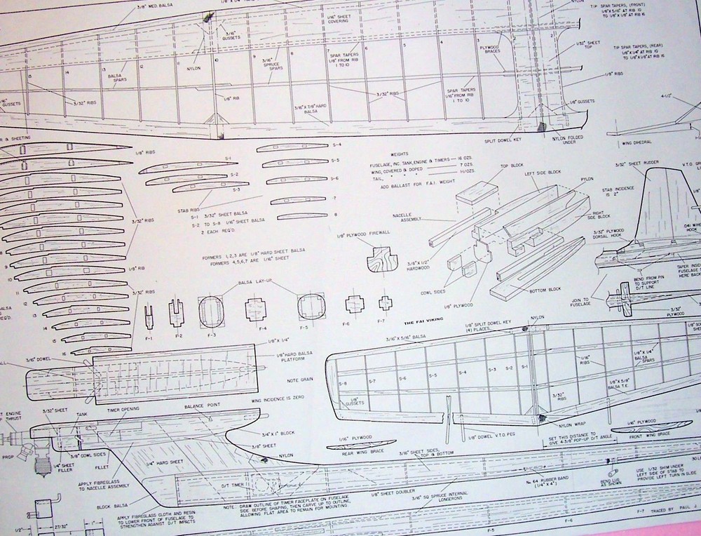 Carl Goldberg's VIKING .15 PLAN + CONSTRUCTION ARTICLE 65" FF Model Airplane