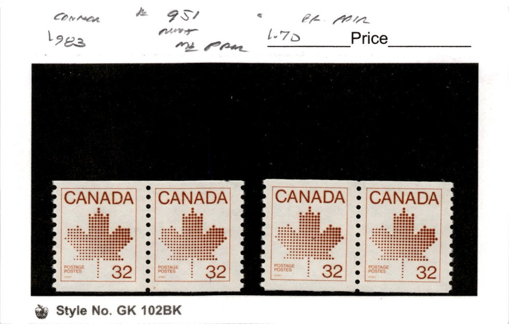 Canada, Postage Stamp, #951 (2 Ea) Pair Mint NH, 1983 Maple Leaf (AE)