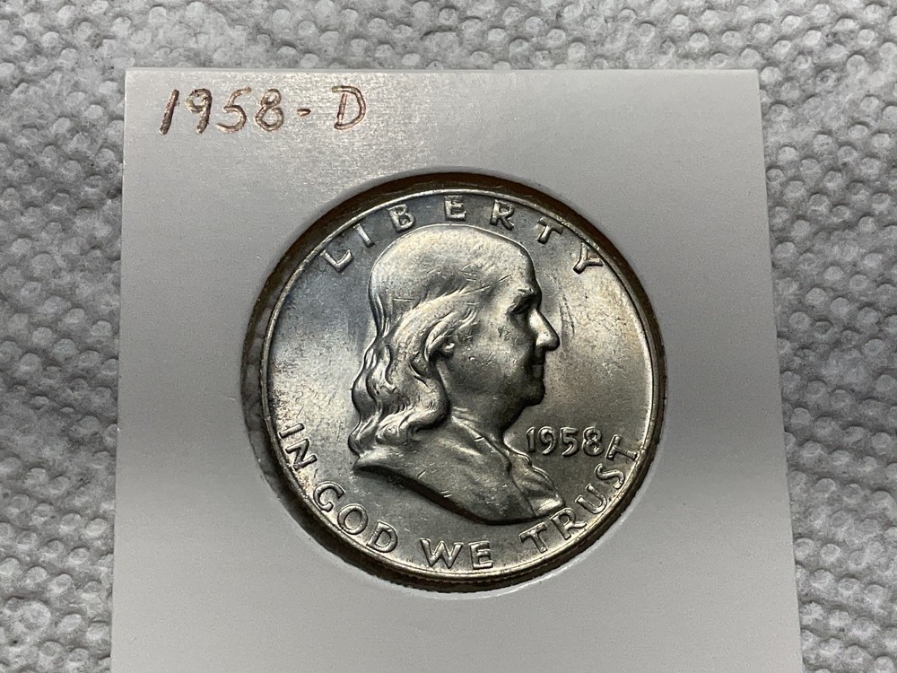 1958 D Franklin Half Dollar UNC.
