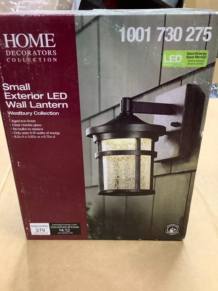 NEW Home Decorators Small Exterior LED Wall Lantern Westbury Collection