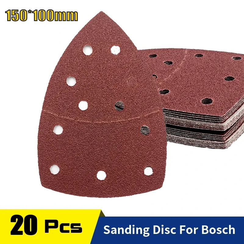 20pcs 11 Holes Mouse Detail Sander Sandpaper Triangular Sanding Paper for Mult