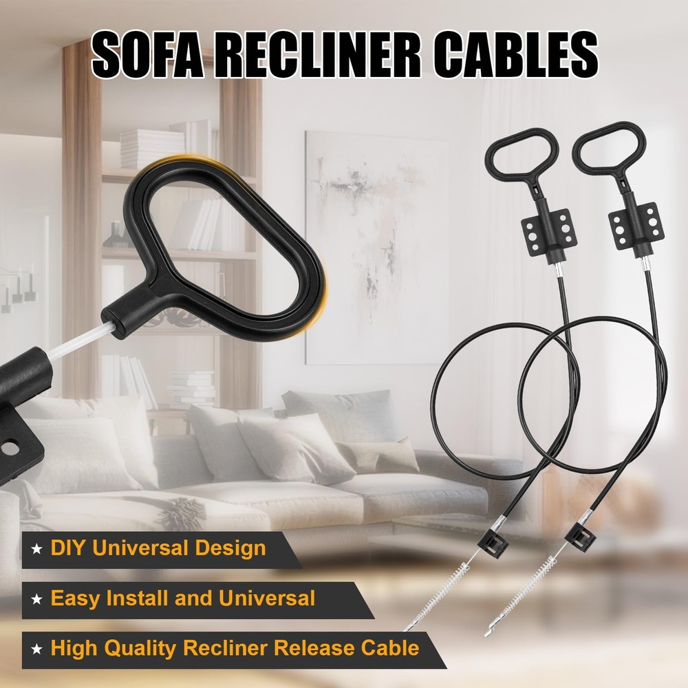 YEYETUO Sofa Recliner Cables, 2PCS Release Cables Replacement D 36.4 inches
