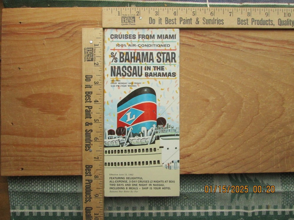 ss bahama star brochure deck plan 1962