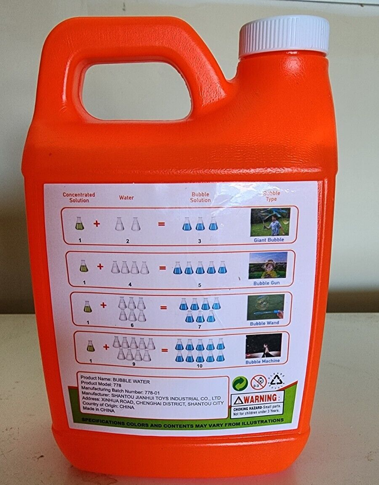 Homily Bubble Machine Gun Solution . 1 bottle. 32 oz each