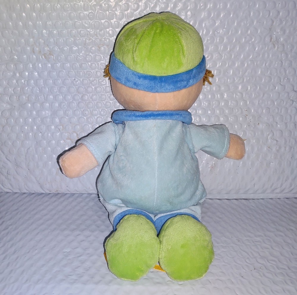 DD Traders BOY Brunette Activity Doll 13in Velour Plush Tie Fasten Button Zip