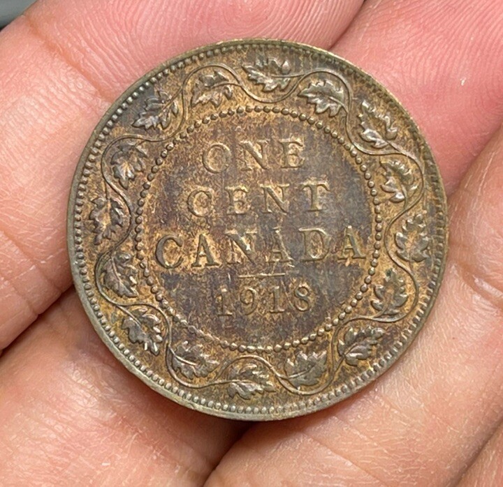 1918 Canada One Cent Coin Great Condition