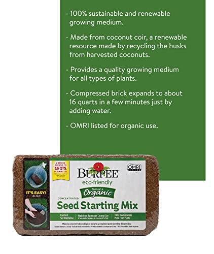 Organic Coconut Coir Concentrated Seed Starting Mix, 16 Quart