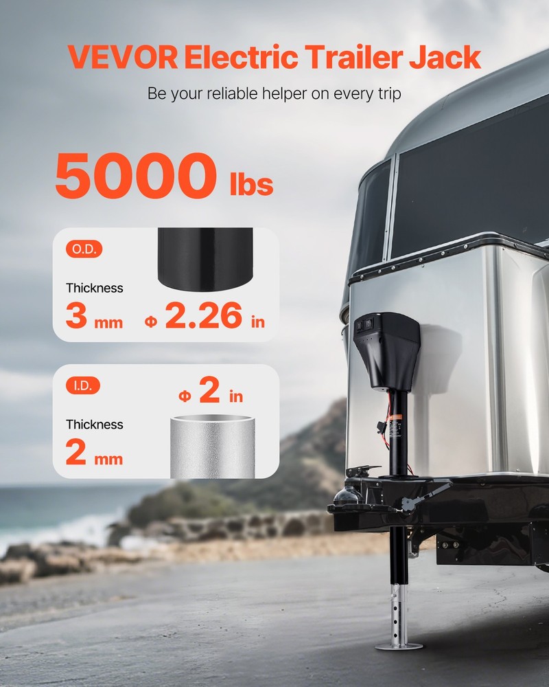 VEVOR Electric Trailer Jack 5000 lbs Power Tongue Jack for RV Trailer Camper