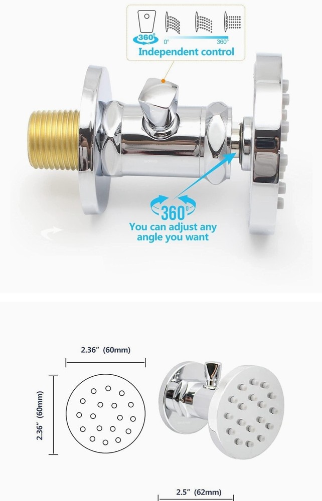 Solid Brass Shower Body Spray Massage SiNGLE Sprayer Chrome