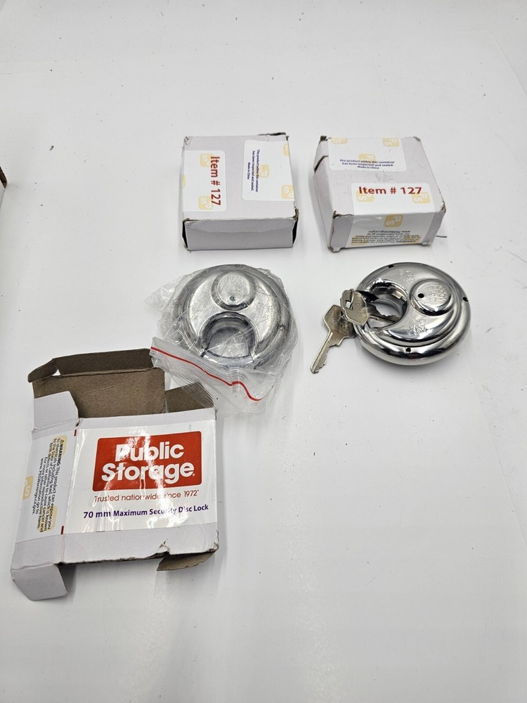 (QTY 2) Public Storage 70mm Maximum Security Disc Lock Item # 127