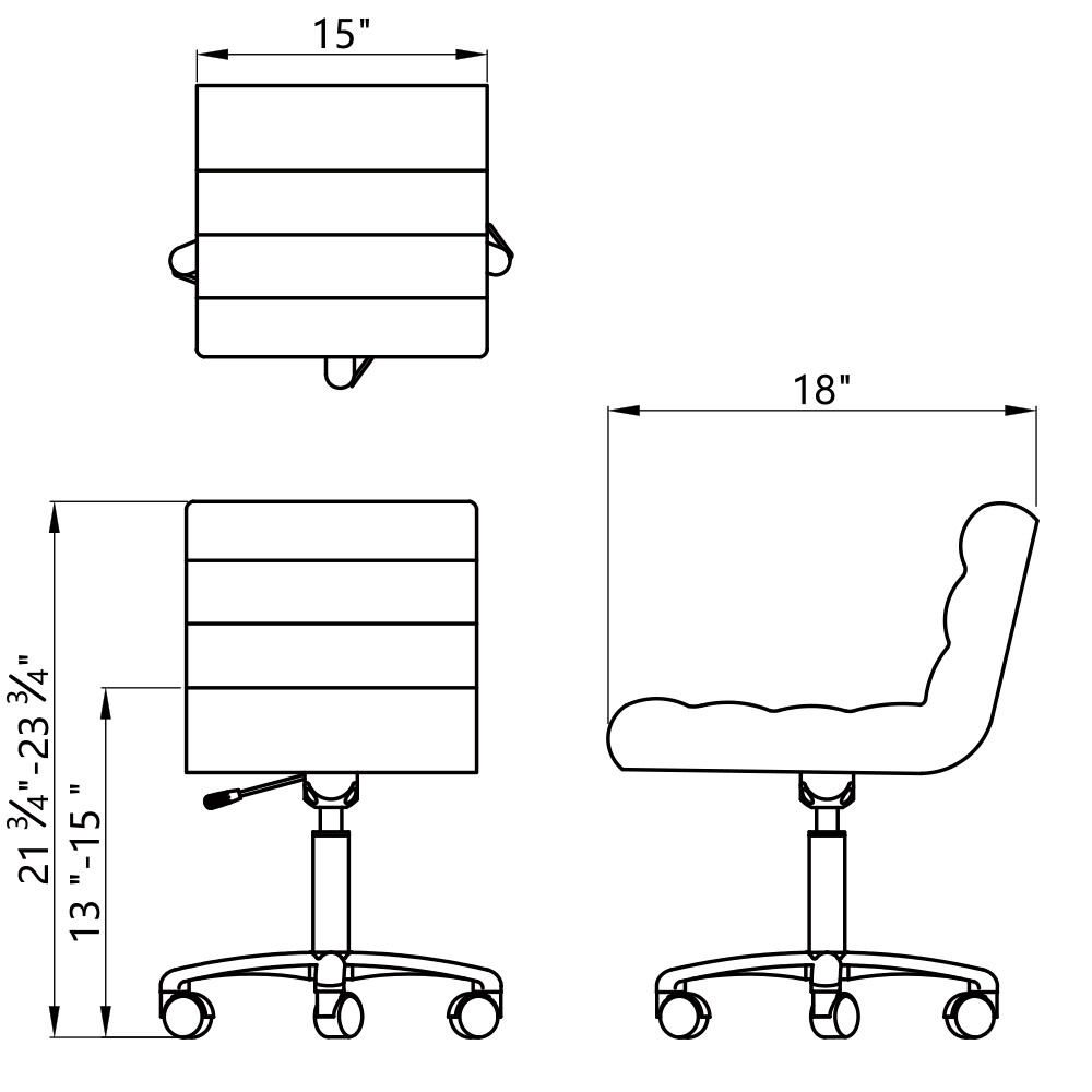 Pedicure Stool Low Sitting All Purpose Roller Technician Stool JOCKEY