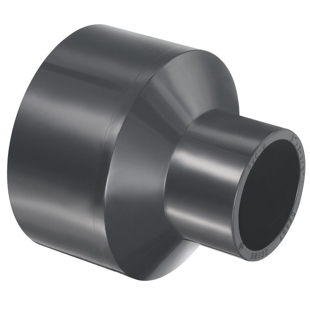 3"x1-1/2" SCH80 UPVC Reducer Pipe Fitting Straight Coupling Connector, Grey
