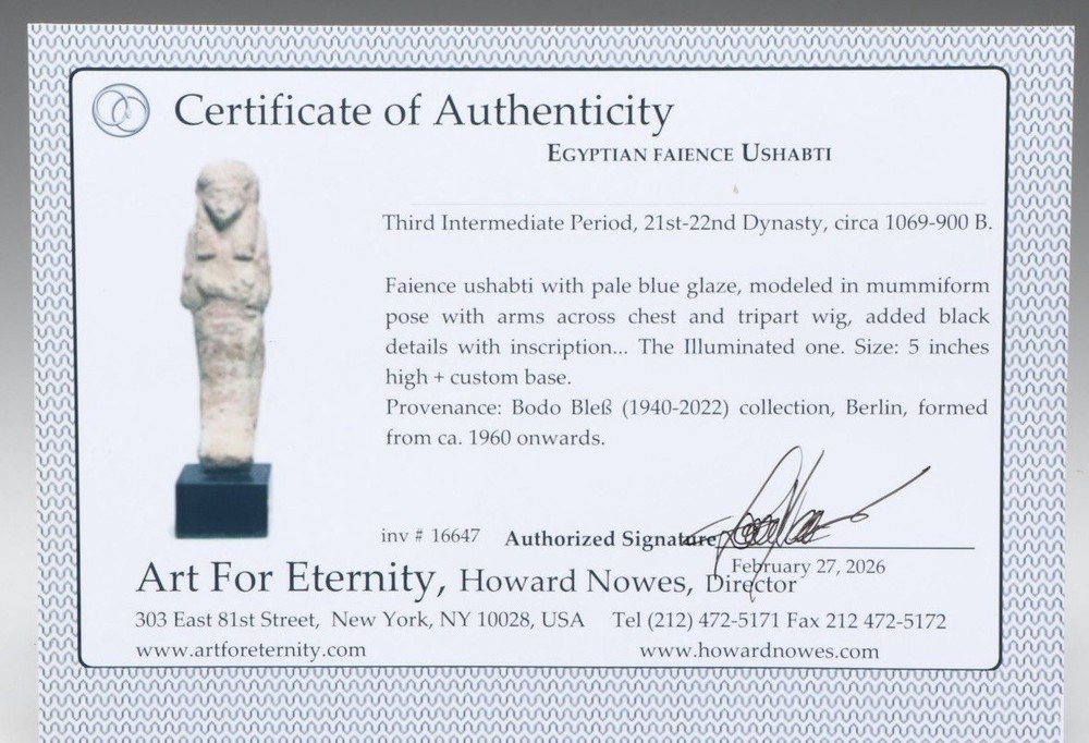 Authentic Ancient Egyptian Ushabti Figurine Circa 1069–900 BCE