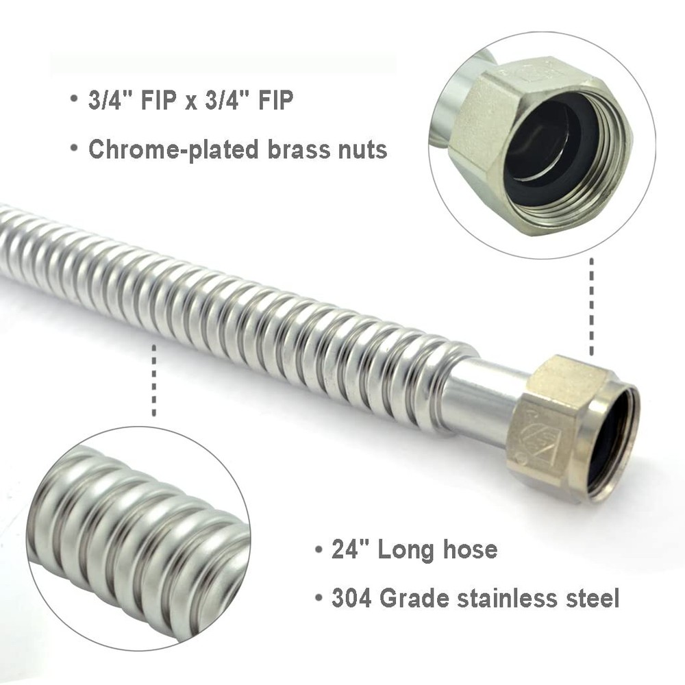Stainless Steel Corrugated Water Heater Connector Flexible For Water Heater Wate