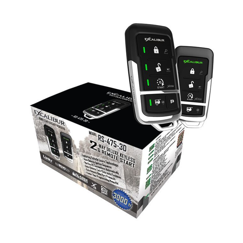 Excalibur RS-475-3D 2-Way 5 Button Keyless & Remote Start System 3000 Ft. Range
