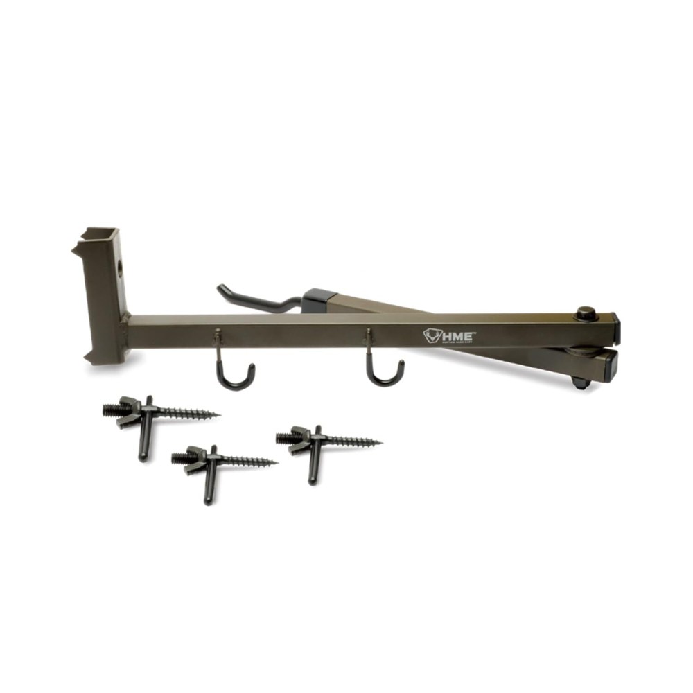 HME Better Tree Stand Bow Hanger with Accessory Hooks and Mounting Screws