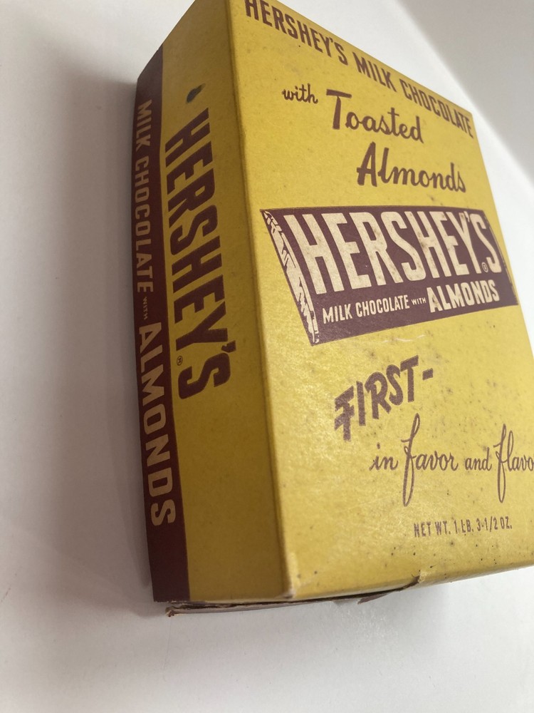 Hershey's Candy Bar Box Milk Chocolate Almonds Vintage Display Empty