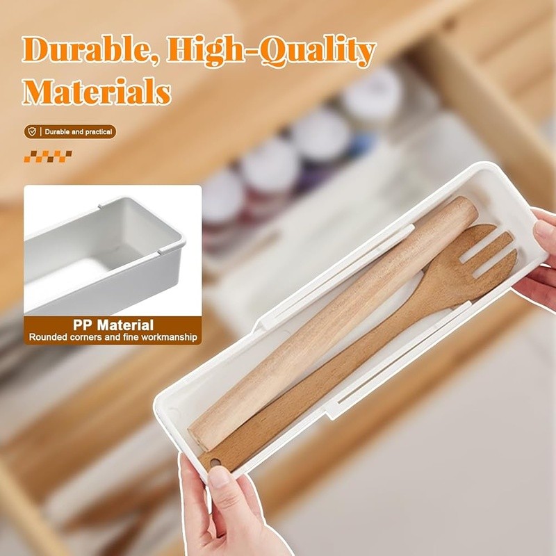 Adjustable Drawer Organizer W/ Double Layer Design Kitchen Bathroom Office New