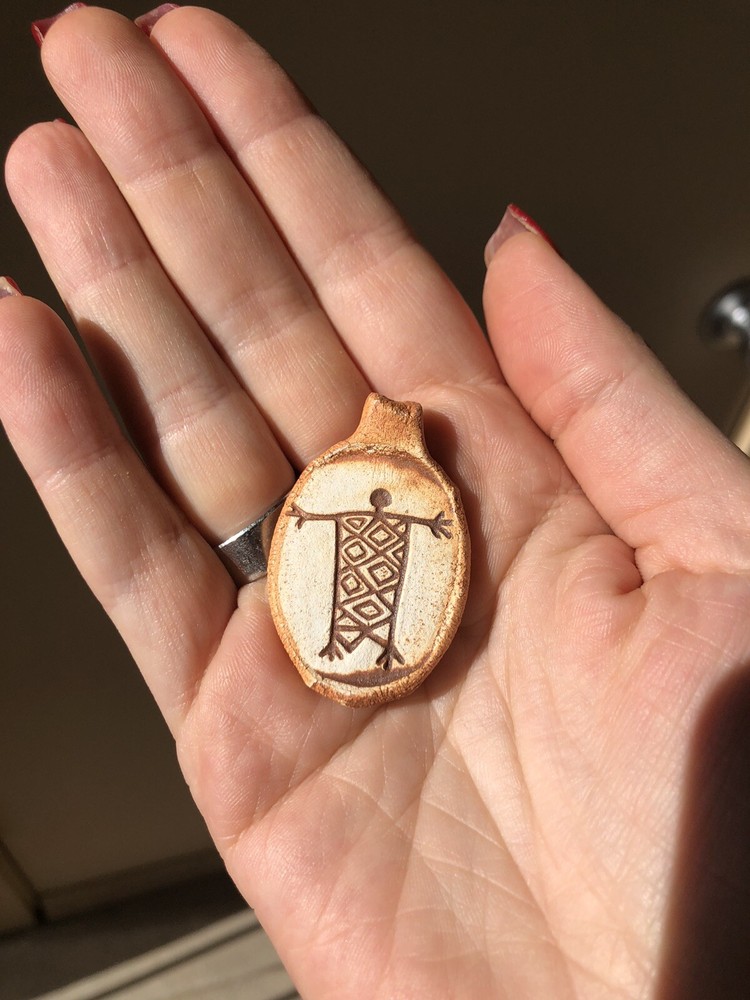 Handmade Clay Petroglyph Pendant - The Protector