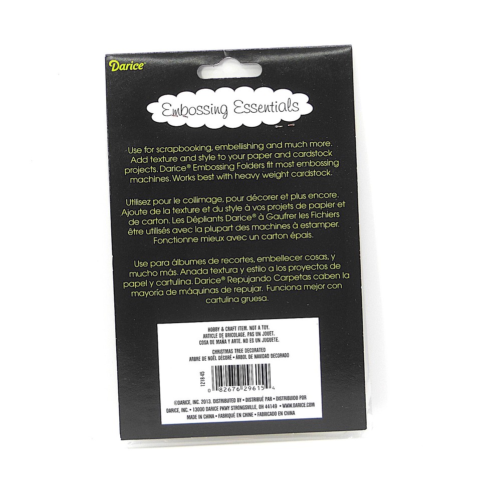 Retired Darice CHRISTMAS TREE DECORATED Holiday Embossing Folder