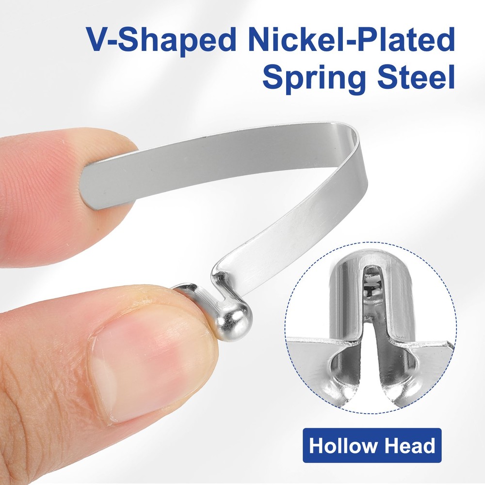 20pcs 6x8x36mm Single Button V-Shaped Paddle Snap Spring Clips Hollow Head