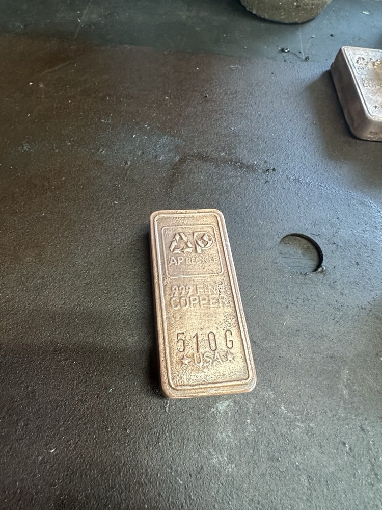 1 lb hand poured copper bar