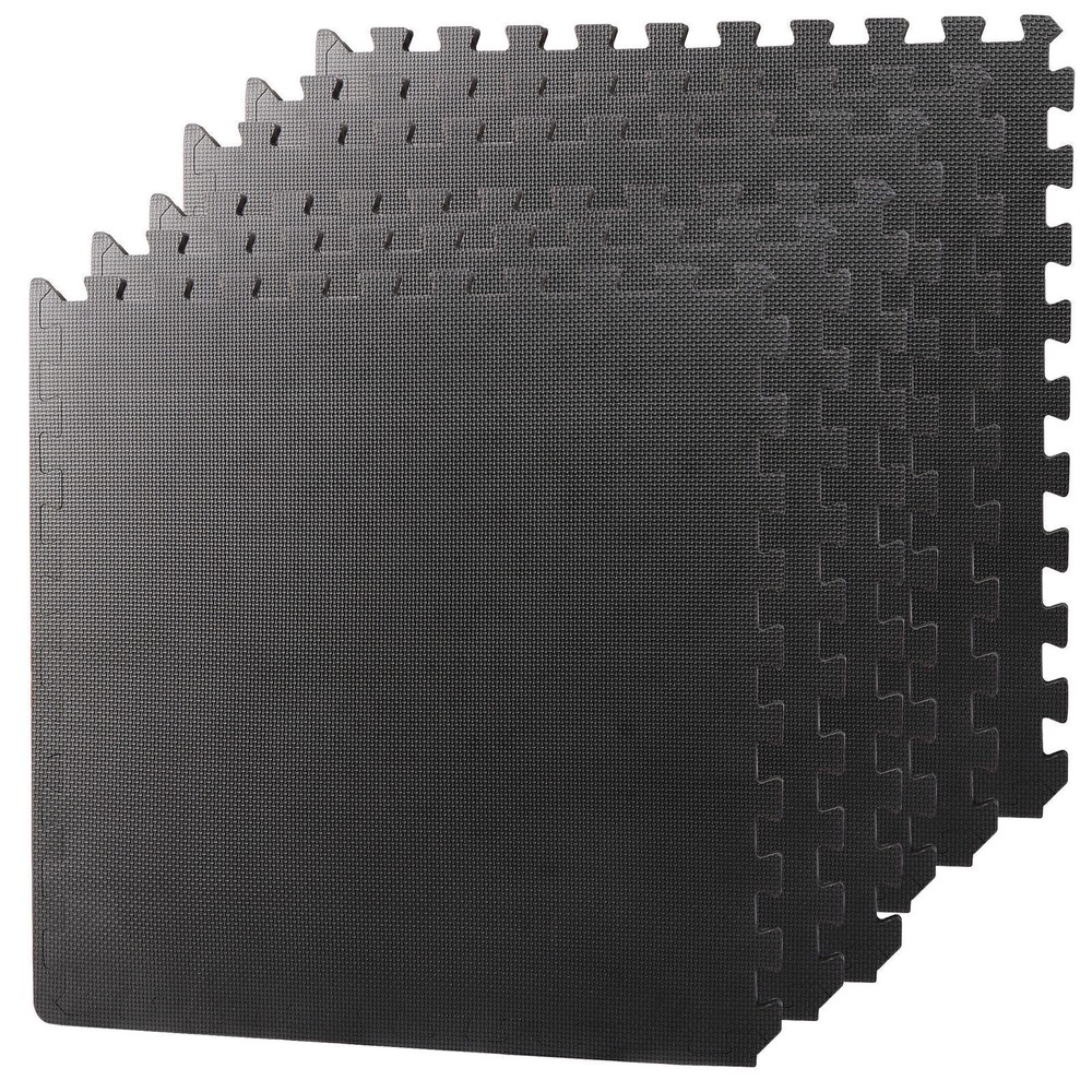 12 PCs Puzzle Exercise Mat 24'' × 24'' Interlocking Foam Floor Tile for Home Gym