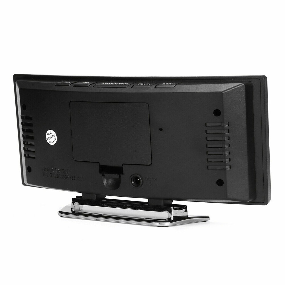 Digital Alarm Clock LED Mirror Display Temperature Snooze Bedroom Table USB