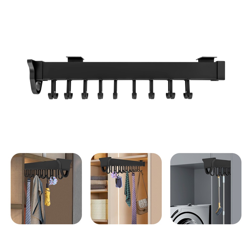 Pull-Out Storage Rack - Multifunctional Kitchen Organizer with 18 Hooks